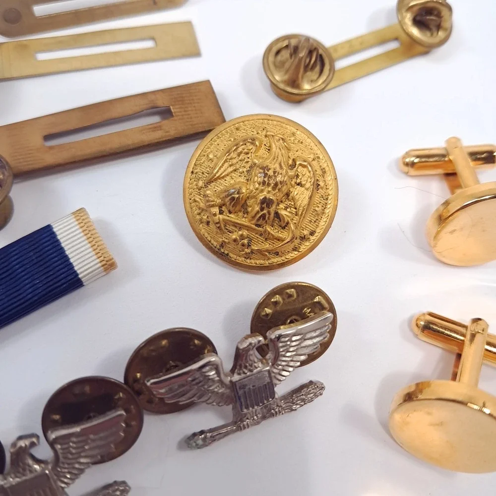 US navy pin set eagle Naval Lieutenant Commander officer rank oak leaf Dental‎